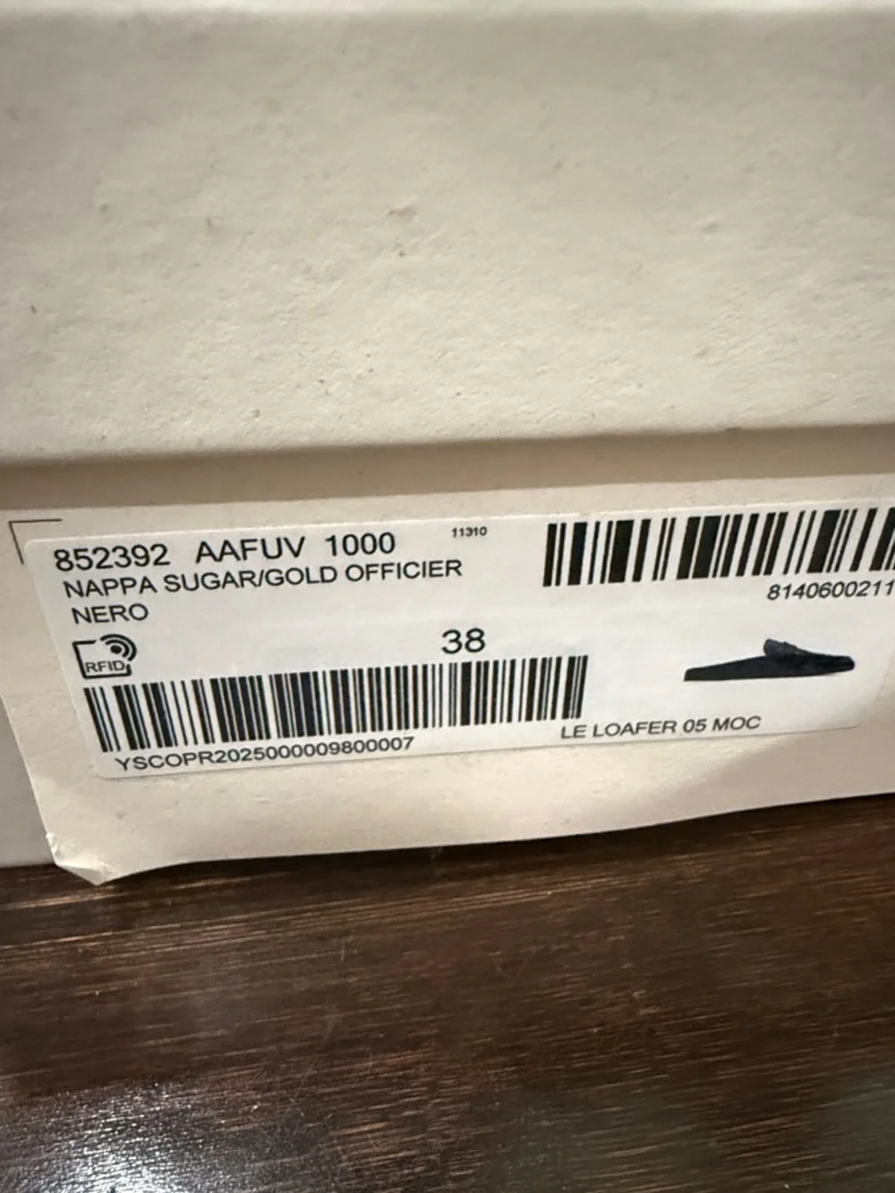 Saint Laurent Black Leather Slip-On Loafers with Gold YSL Accent - Picture 4 of 5